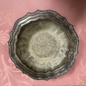 Vintage Avon Silverplate Scalloped Bowl Etched Floral Made in Italy 6 Inch